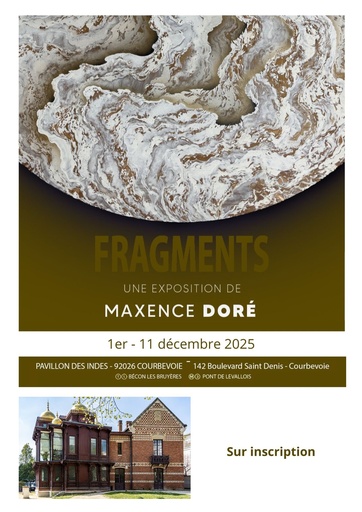 Invitation exposition Fragments de Maxence Doré